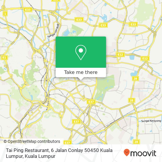 Tai Ping Restaurant, 6 Jalan Conlay 50450 Kuala Lumpur map