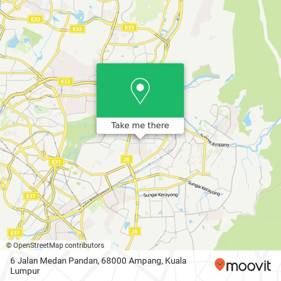 Peta 6 Jalan Medan Pandan, 68000 Ampang