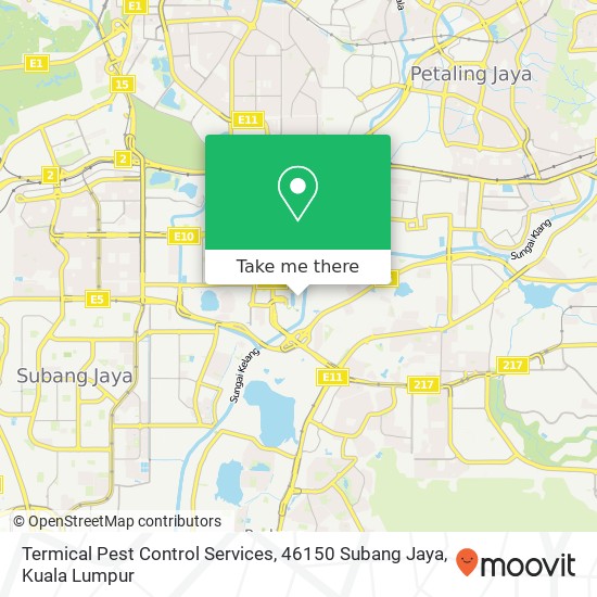 Peta Termical Pest Control Services, 46150 Subang Jaya