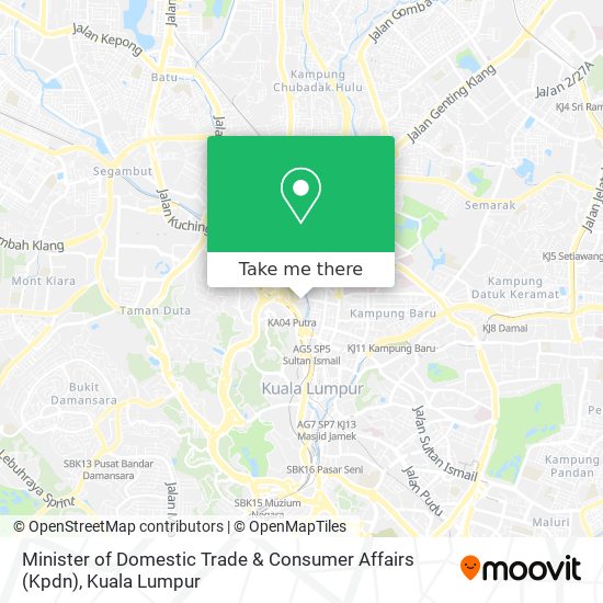 Minister of Domestic Trade & Consumer Affairs (Kpdn) map