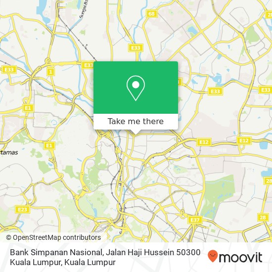 Peta Bank Simpanan Nasional, Jalan Haji Hussein 50300 Kuala Lumpur