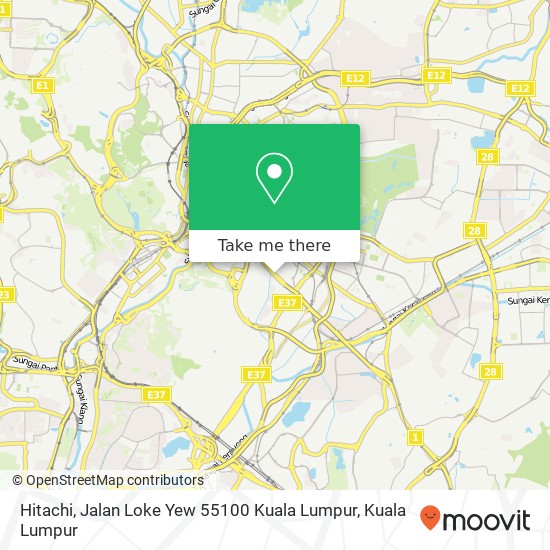 Peta Hitachi, Jalan Loke Yew 55100 Kuala Lumpur