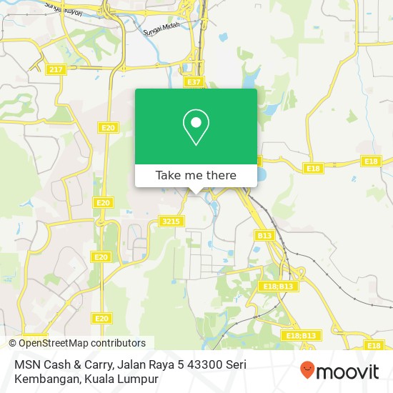 Peta MSN Cash & Carry, Jalan Raya 5 43300 Seri Kembangan