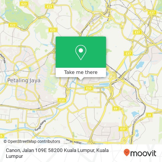 Peta Canon, Jalan 109E 58200 Kuala Lumpur