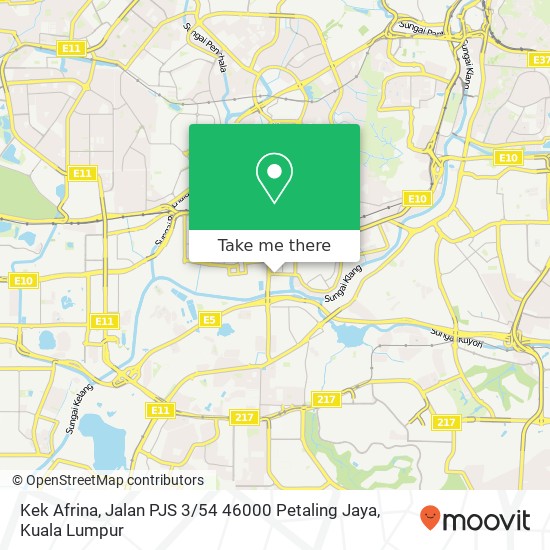 Peta Kek Afrina, Jalan PJS 3 / 54 46000 Petaling Jaya