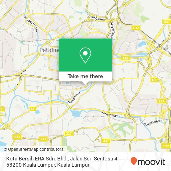 Peta Kota Bersih ERA Sdn. Bhd., Jalan Seri Sentosa 4 58200 Kuala Lumpur