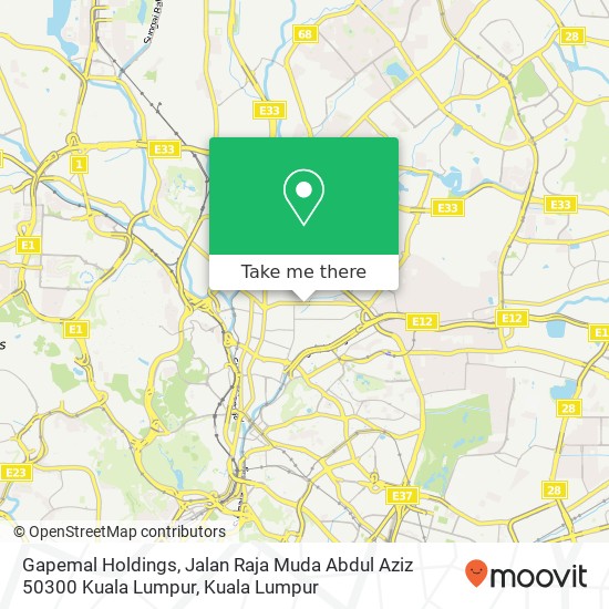 Peta Gapemal Holdings, Jalan Raja Muda Abdul Aziz 50300 Kuala Lumpur