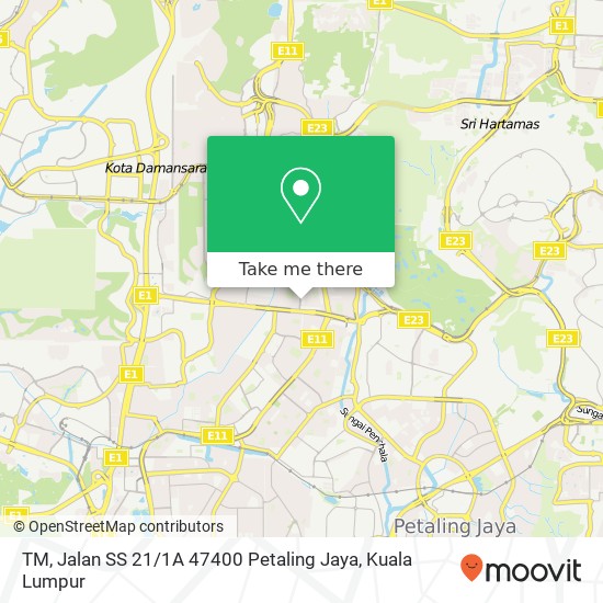 TM, Jalan SS 21 / 1A 47400 Petaling Jaya map