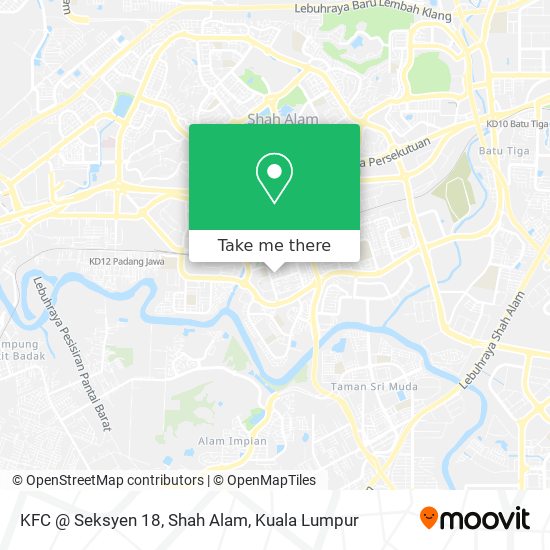 Peta KFC @ Seksyen 18, Shah Alam