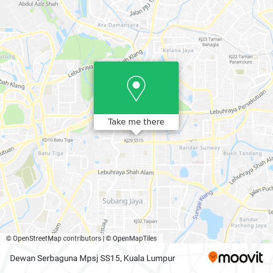 Peta Dewan Serbaguna Mpsj SS15