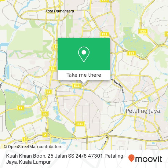 Peta Kuah Khian Boon, 25 Jalan SS 24 / 8 47301 Petaling Jaya