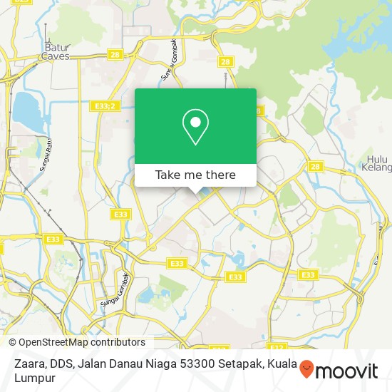 Peta Zaara, DDS, Jalan Danau Niaga 53300 Setapak