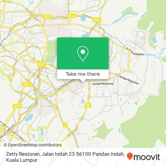 Zetty Restoran, Jalan Indah 23 56100 Pandan Indah map