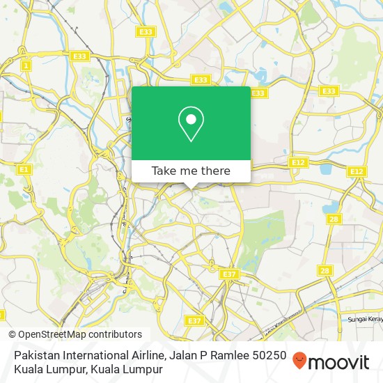 Pakistan International Airline, Jalan P Ramlee 50250 Kuala Lumpur map