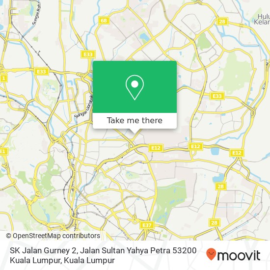 Peta SK Jalan Gurney 2, Jalan Sultan Yahya Petra 53200 Kuala Lumpur