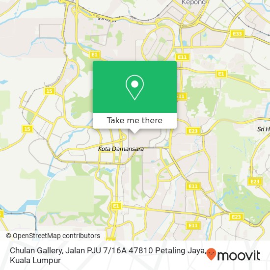 Chulan Gallery, Jalan PJU 7 / 16A 47810 Petaling Jaya map