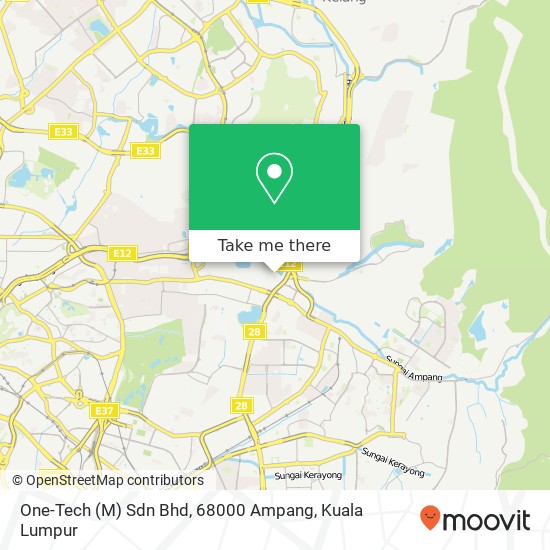 One-Tech (M) Sdn Bhd, 68000 Ampang map