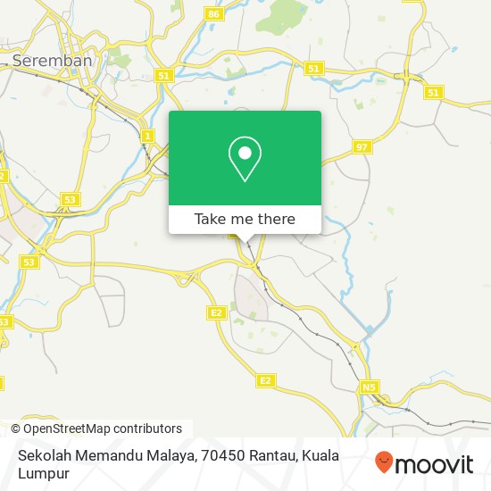 Sekolah Memandu Malaya, 70450 Rantau map