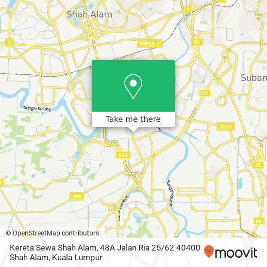 Peta Kereta Sewa Shah Alam, 48A Jalan Ria 25 / 62 40400 Shah Alam