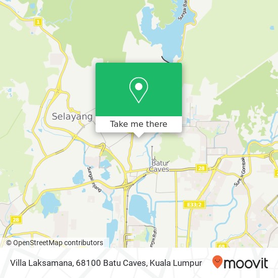 Peta Villa Laksamana, 68100 Batu Caves