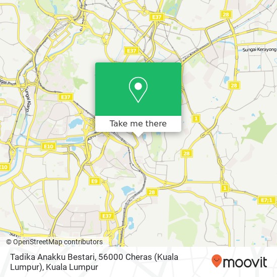 Peta Tadika Anakku Bestari, 56000 Cheras (Kuala Lumpur)