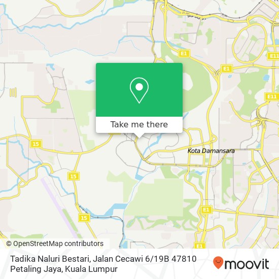 Tadika Naluri Bestari, Jalan Cecawi 6 / 19B 47810 Petaling Jaya map