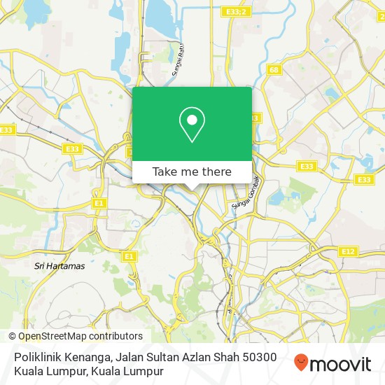 Peta Poliklinik Kenanga, Jalan Sultan Azlan Shah 50300 Kuala Lumpur
