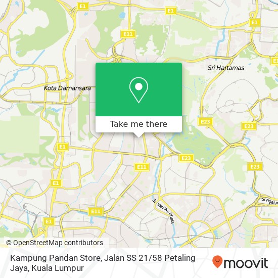 Kampung Pandan Store, Jalan SS 21 / 58 Petaling Jaya map