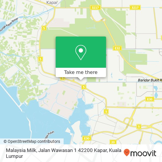 Malaysia Milk, Jalan Wawasan 1 42200 Kapar map