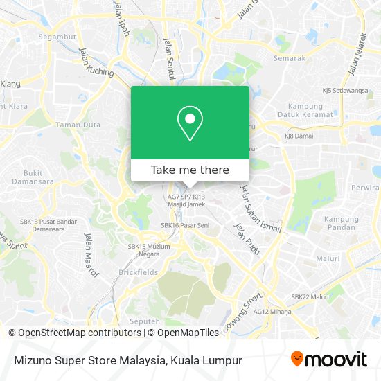Peta Mizuno Super Store Malaysia