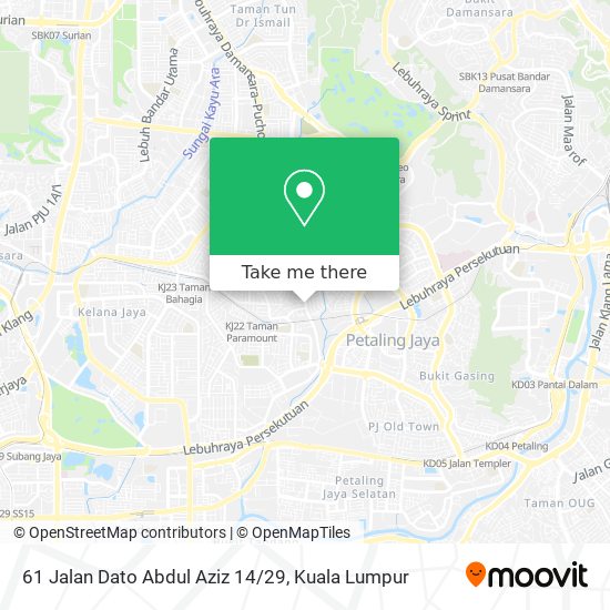 Peta 61 Jalan Dato Abdul Aziz 14/29