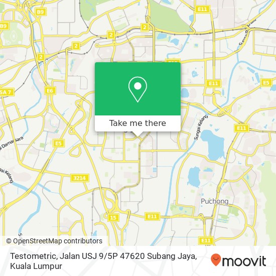 Testometric, Jalan USJ 9 / 5P 47620 Subang Jaya map