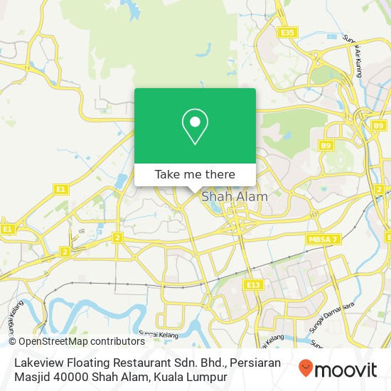 Lakeview Floating Restaurant Sdn. Bhd., Persiaran Masjid 40000 Shah Alam map
