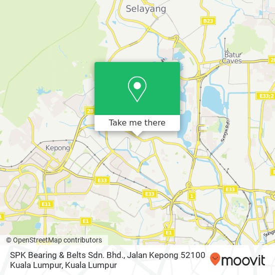 Peta SPK Bearing & Belts Sdn. Bhd., Jalan Kepong 52100 Kuala Lumpur