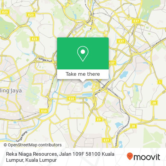 Peta Reka Niaga Resources, Jalan 109F 58100 Kuala Lumpur