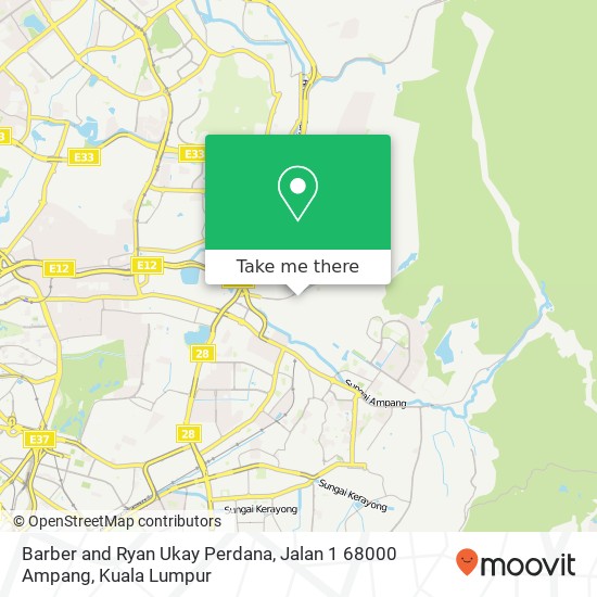 Barber and Ryan Ukay Perdana, Jalan 1 68000 Ampang map