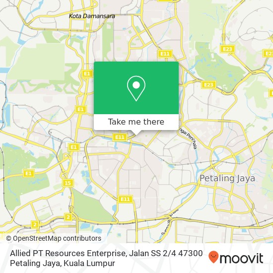 Allied PT Resources Enterprise, Jalan SS 2 / 4 47300 Petaling Jaya map