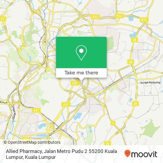 Peta Allied Pharmacy, Jalan Metro Pudu 2 55200 Kuala Lumpur
