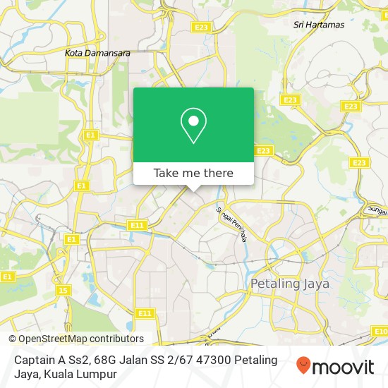 Peta Captain A Ss2, 68G Jalan SS 2 / 67 47300 Petaling Jaya