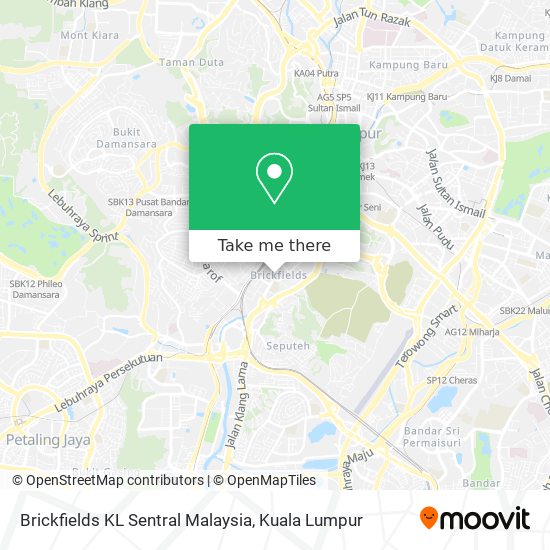 Brickfields KL Sentral Malaysia map