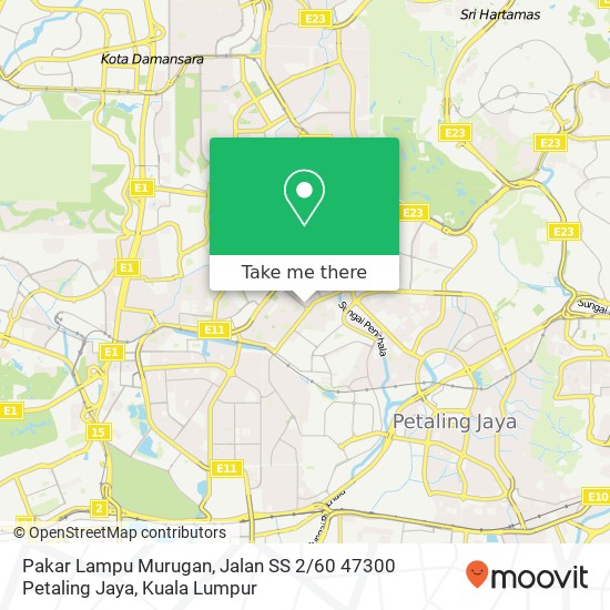 Peta Pakar Lampu Murugan, Jalan SS 2 / 60 47300 Petaling Jaya