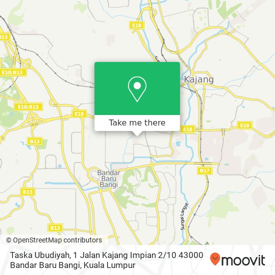 Peta Taska Ubudiyah, 1 Jalan Kajang Impian 2 / 10 43000 Bandar Baru Bangi