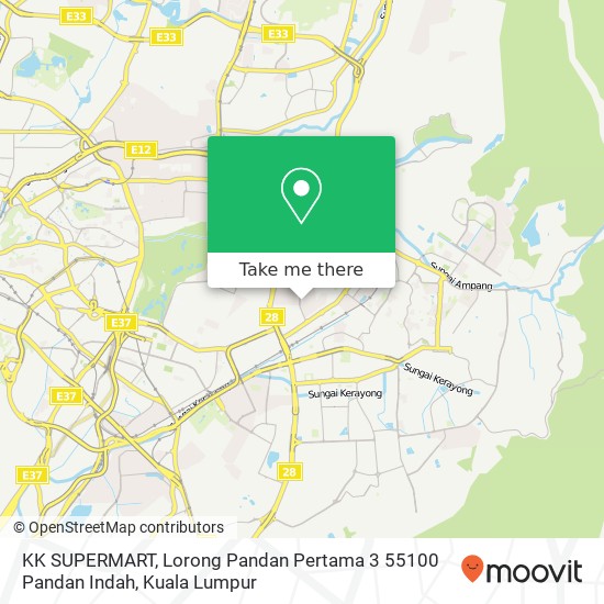 Peta KK SUPERMART, Lorong Pandan Pertama 3 55100 Pandan Indah