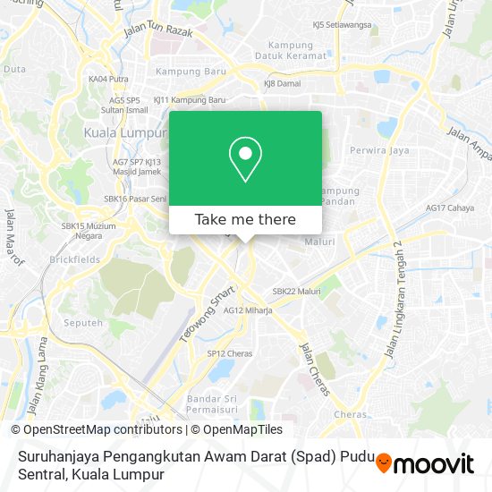 Peta Suruhanjaya Pengangkutan Awam Darat (Spad) Pudu Sentral