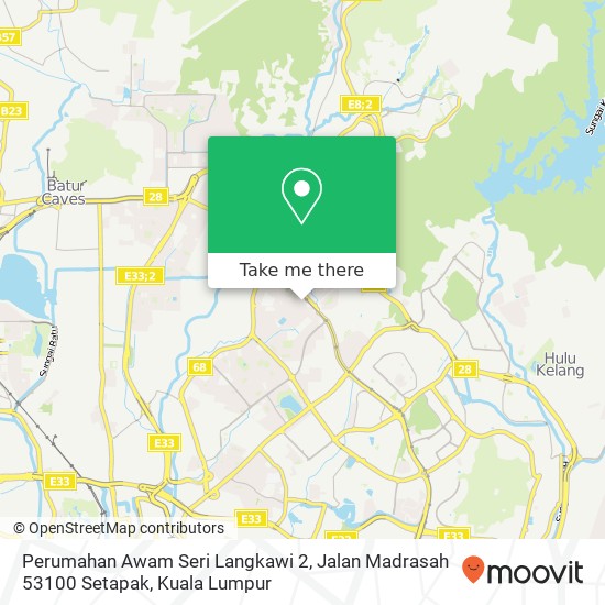 Peta Perumahan Awam Seri Langkawi 2, Jalan Madrasah 53100 Setapak