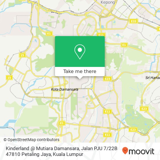 Kinderland @ Mutiara Damansara, Jalan PJU 7 / 22B 47810 Petaling Jaya map