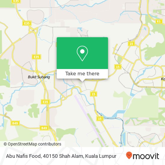 Peta Abu Nafis Food, 40150 Shah Alam