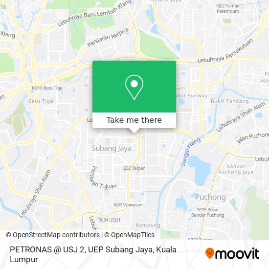 PETRONAS @ USJ 2, UEP Subang Jaya map