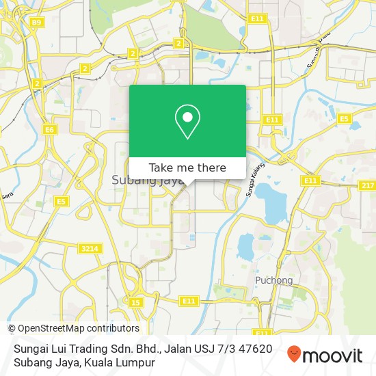 Sungai Lui Trading Sdn. Bhd., Jalan USJ 7 / 3 47620 Subang Jaya map