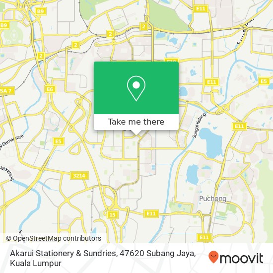 Peta Akarui Stationery & Sundries, 47620 Subang Jaya